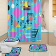thumbnail image 2 of Shower Curtain Set 4 Piece for Bathroom Decoration, Marble Holographic Bathroom Sets with 1 Fabric Shower Curtain and 3 Non-Slip Bathroom Rugs Accessories with Hooks, 2 of 8