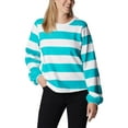 thumbnail image 5 of Columbia Women's Trek Seasonal Ft Graphic Crew, Bright Aqua/Rugby Stripe, Medium, 5 of 8