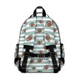 thumbnail image 3 of Football Stripe Blue Pattern Cute School Backpack Bag for School with Padded Back and Adjustable Shoulder Straps 15.25"x11.5"x5.25", 3 of 5