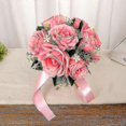 thumbnail image 3 of Wedding Artificial Flowers Bouquet Bride Bouquets Fake Rose Holding Hnad Flowers, 3 of 5