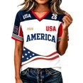 thumbnail image 3 of 2026 New USA Soccer Jersey for Women, United States Jersey Soccer, V Neck Short Sleeve Football Tee, USA Flag Soccer Jersey Sport Top for Adult(Hot Pink, L), 3 of 6