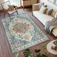 thumbnail image 5 of Printed Indoor Boho Area Rug - Non Slip, Ultra Thin, Super Strong, Tufted Rug - Home Décor For Entryway, Bedroom, Living Room - Standard, Micah Blue, 5 of 7