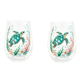 thumbnail image 3 of 2PCS Garden Sea Turtle Morning Bliss Glass, Clear Animal Pattern Stemless Wine Glass, Nature Inspired Home Bar Party Supplies Gift for Sea Turtle Lovers, 3 of 8