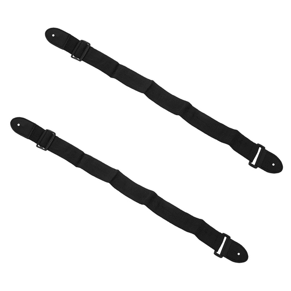 2X Guitar Strap Ukulele Guitar Black Strap Belt Adjustable Nylon Ends for Guitars