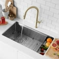 thumbnail image 1 of Stylish Catania 14" Single Handle Brushed Gold Pull Down Kitchen Faucet K-141G, 1 of 13