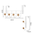 thumbnail image 5 of Percha resistente al agua y al óxido, ganchos para colgar sobre la puerta con cuentas de madera, gran capacidad, soporte flexible para toallas, batas, sombreros, fácil instalación en la cocina y la, 5 of 5