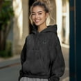 thumbnail image 3 of Dalix Butterfly Embroidery Washed Hoodie Sweatshirt Hoodie Fleece Relaxed Fit Lounge Womens in Black XS X-Small, 3 of 5