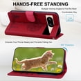 thumbnail image 4 of ELEHOLD Case for Google Pixel 8, Premium PU Leather Wallet Flip Case Folio Cover with Card Holder Kickstand,Red, 4 of 6