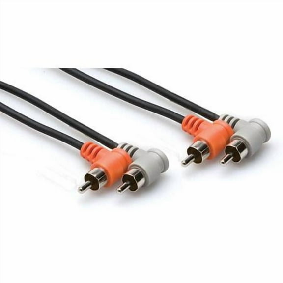Hosa CRA-201RR Dual RCA-RCA Right Angle 3 Foot Cable