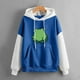 thumbnail image 2 of Mujeres moda casual estampado cuello redondo suelta manga larga blusa corta sudaderas sin capucha Fridja bvmnju5621, 2 of 5