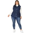 thumbnail image 3 of Chaleco utilitario de talgrande pamujer, ligero, sin mangas, anorak, cargo, con cordón, chaquede mezclilvaqueAzul oscuro 4X, 3 of 6