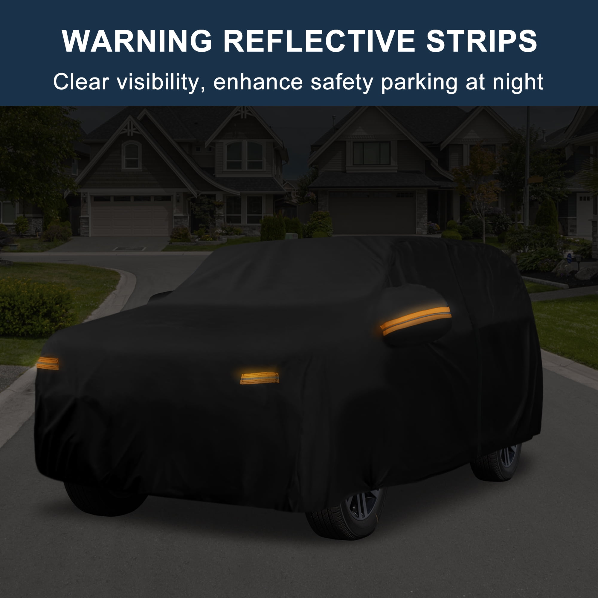 Unique Bargains Aluminum Full Car Cover Black for Lexus TX 206.69"x78.74"x59.06"
