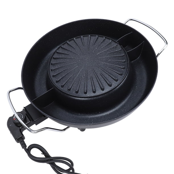 Potal Hot Parrilla de Barbacoa Coraana Con Recubrimiente Antiadherente, Calentamiento rápido y Uniforme Combinacióna de Olla Eléctrica 2 en 1 Adecuada Para Reuniones y eventos