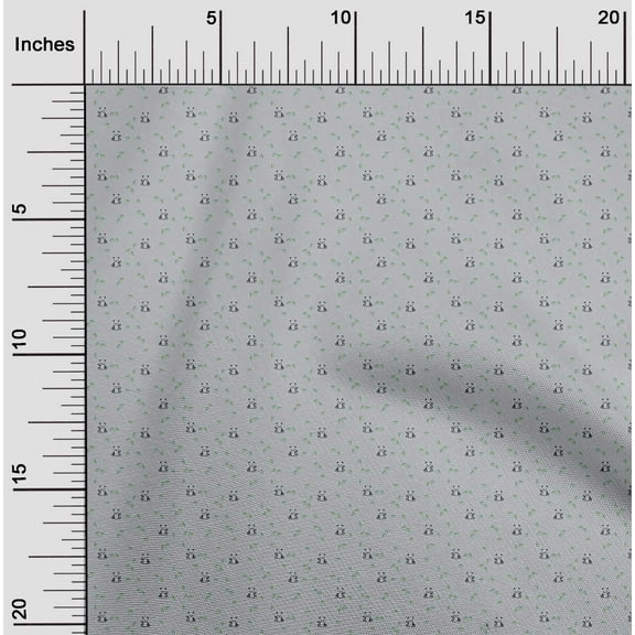 oneOone Organic Cotton Poplin Twill Fabric Leaves & Panda Animal Fabric Prints by Yard 42 Inch Wide