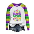 thumbnail image 2 of Outfmvch Carnival Shirt Mardi Gras Outfits Women Basic Clothes Women Womens T Shirts Loose Fit Fall Basics Cowl Neck Tops for Women Sparkly Mardi Gras Top Hot Pink 1 2xl, 2 of 4