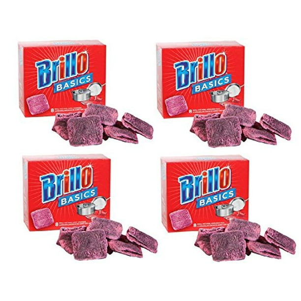 Brillo Basics Small Size Steel Wool Soap Pads (4)