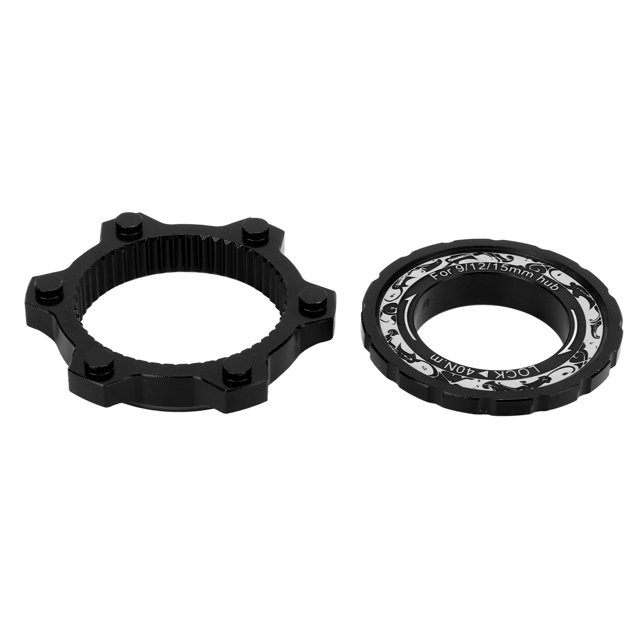 Centerlock Adaptador de bloqueo central de bicicleta Aleación de aluminio Adaptador de bloqueo central de bicicleta ergonómico para bicicletas de montaña Negro