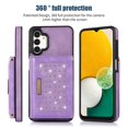 thumbnail image 6 of ELEHOLD Stylish Wallet Case for Samsung Galaxy A13 4G/5G,Flip Card Slots Diamond Bling Sparkle Design RFID Blocking Detachable Shoulder Strap for Girls Women Purse Case,Purple, 6 of 7