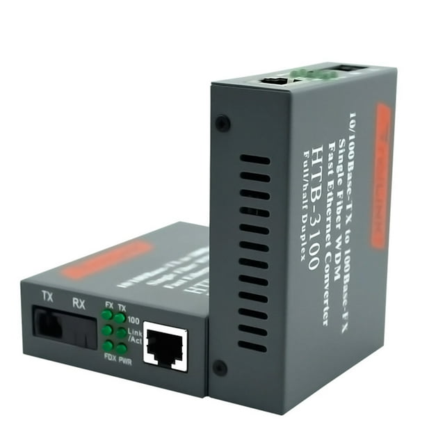 Convertidor de medios de fibra óptica Inteprter 1 par transceptor Ethernet
