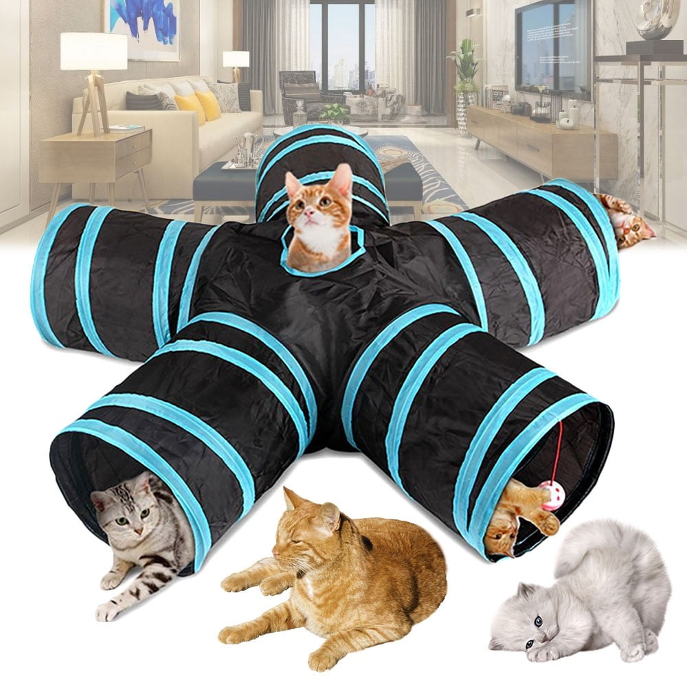 Pet Cat Tunnel Passageway Tubes Collapsible Cat Tunnel Toy 5 Ways Foldable Pet Game Tunnel Tube