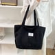 thumbnail image 4 of Bolsos Casuales Mujer Bolso Mano Pana Bolso Compras (negro), 4 of 9