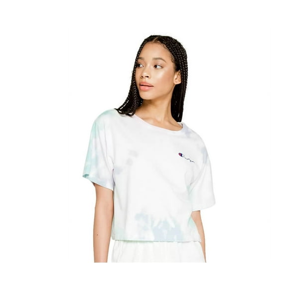 Champion Heritage Cropped Cloud Womens Active Shirts & Tees Size M, Color: Coud Dye Ice Cake/Multi