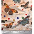thumbnail image 1 of Soimoi Velvet Fabric Dot & Butterfly Print Fabric by the Yard 58 Inch Wide, 1 of 3