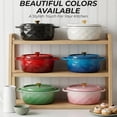 thumbnail image 2 of Ktaxon 7.5QT Enameled Cast Iron Dutch Oven with Upgraded Textured Handles, Oval Geometric Design, Oven Safe to 500°F, Obsidian Black, 2 of 13