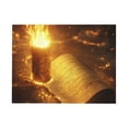 thumbnail image 2 of CozyNet Glowing Flame Glowing Beside A Radiant Scroll In Golden Light Symbolic Of Divine Wisdom, Trut Wall Art Prints With Frame Canvas Perfect for Living Room & Bedroom, Wall Decor 16"x20", 2 of 10