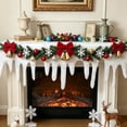 thumbnail image 4 of Snow Blanket 59x26.8 Inch DIY Artificial Winter Decoration, Glitter Fringe for Christmas Village Display, Icicle Border for Mantel Table Fireplace Window Holiday Use, 4 of 9