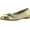 Gold, variant on Little Angel Lola-786E Metallic Leatherette Ruffled Jewel Slip On Ballerina Flats Shoes, Gold, 10