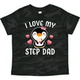 thumbnail image 3 of Inktastic I Love My Step Dad with Cute Penguin and Hearts Girls Toddler T-Shirt, 3 of 5