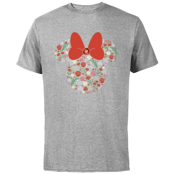 Disney Minnie Mouse January Birth Month Birthstone & Flowers - Short Sleeve Cotton T-Shirt for Adults - Customized-Athletic Heather