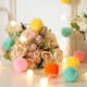thumbnail image 4 of Guirnalda de luces LED a pilas, bolas navideñas con pompones, guirnalda decorativa de luces para interiores para fiestas en el dormitorio (blanco cálido), 4 of 5