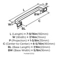 thumbnail image 4 of Amerock A53722 PN 160 mm Westerly Cabinet Pull - Polished Nickel, 4 of 5