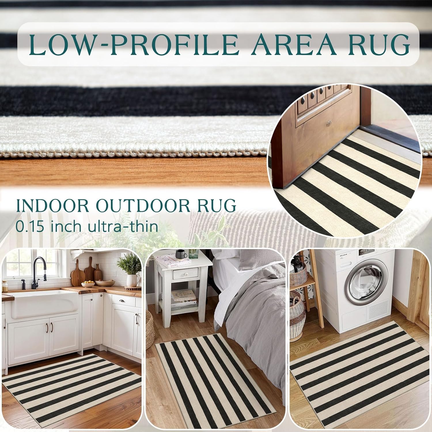 Christmas 3x5 Entry Rug - Small Washable Indoor Outdoor Mats for Front Door Non-Slip Porch Rug Holiday Tartan Plaid Throw Rugs for Living Room Bedroom Entryway Kitchen Office Porch Decor