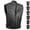 Black, variant on SOA Men's Leather Motorcycle Vest With Armor Biker Club Vest