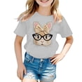 thumbnail image 3 of Adorable Bunny Print Girls Short Sleeve Tee with Bow Tie Casual Summer Top for Toddlers and Kids Short Sleeve Shirt for Girls Tees Kids Tshirts Clothes Summer Tops T-Shirt, 3 of 3