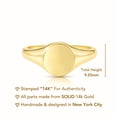 thumbnail image 5 of Tilo Jewelry 14K Yellow Gold Classic Round Signet Pinky Band Ring | Size 7 | Minimalist Everyday Ring for Women & Unisex, 5 of 8