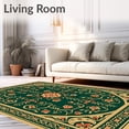 thumbnail image 2 of ODIKA 4'x6' Machine Washable Non-Slip Area Rug, Blossom Enchanted Mystical Ornamental Treasure High Traffic Rug with Pad, Green, 521561, 2 of 8