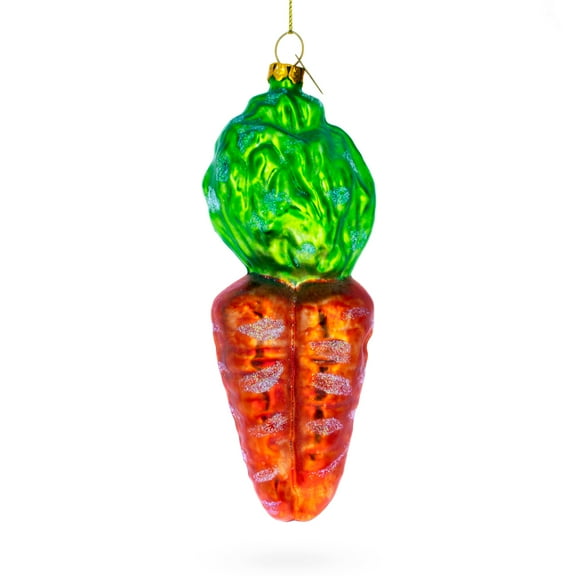 Orange Carrot Glass Christmas Ornament