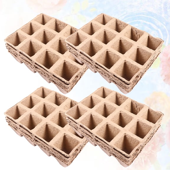 CATIEBYE Seedling Starter Tray 18 Pcs For Plants And Flowers With Paper And Pulp