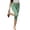 Army Green, variant on Minjewel Pants for Women - Floral Print Pleated Cropped Yoga Pants - Breathable Summer Bottoms Capri Pants for Women,Army Green L