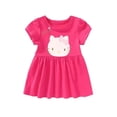 thumbnail image 2 of HelloKitty-ropa para niños, vestido cómodo de algodón de verano para niñas, Falda plisada de princesa de manga corta con cuello redondo y dibujos animados bonitos, 2 of 5