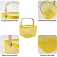 thumbnail image 6 of NOGIS Mesh Steel Storage Organizer Basket, Multi-Functional Metal Wire Hanging Kitchen Baskets Fruit Basket with Bamboo Handle Ideal for Kitchen, Bathroom, Pantry, Cabinet Home, Shopping,Yellow, 6 of 7