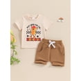 thumbnail image 3 of vera natura Baby Boys Summer Outfits Letter Print Short Sleeves T-Shirt and Elastic Shorts Set for 2 Piece Vacation Clothes Set, 3 of 9