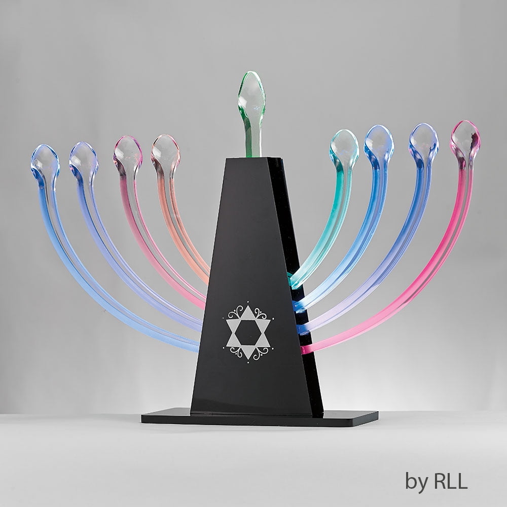 Rite Lite 13.5&quot; Color Changing Electric LED Hanukkah Menorah - Blue/Black - www.neverfullmm.com