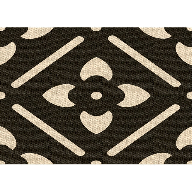 Ahgly Company Tapis d'Intérieur Lavables en Machine, Rectangle Transitionnel, Brun Amande Foncé, 2' x 5'