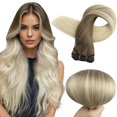 thumbnail image 1 of Extensiones de cabello humano para coser con brillo completo, extensiones de trama recta Remy, cabello suave y sedoso para mujeres, 14 pulgadas, extensiones de cabello de trama de cabello marrón Balay, 1 of 1