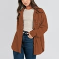 thumbnail image 5 of Women Coats Corduroy Shacket Oversized Long Sleeve Button Down Shirts Cardigan Jacket Coats Elegant Over Coats, 5 of 6